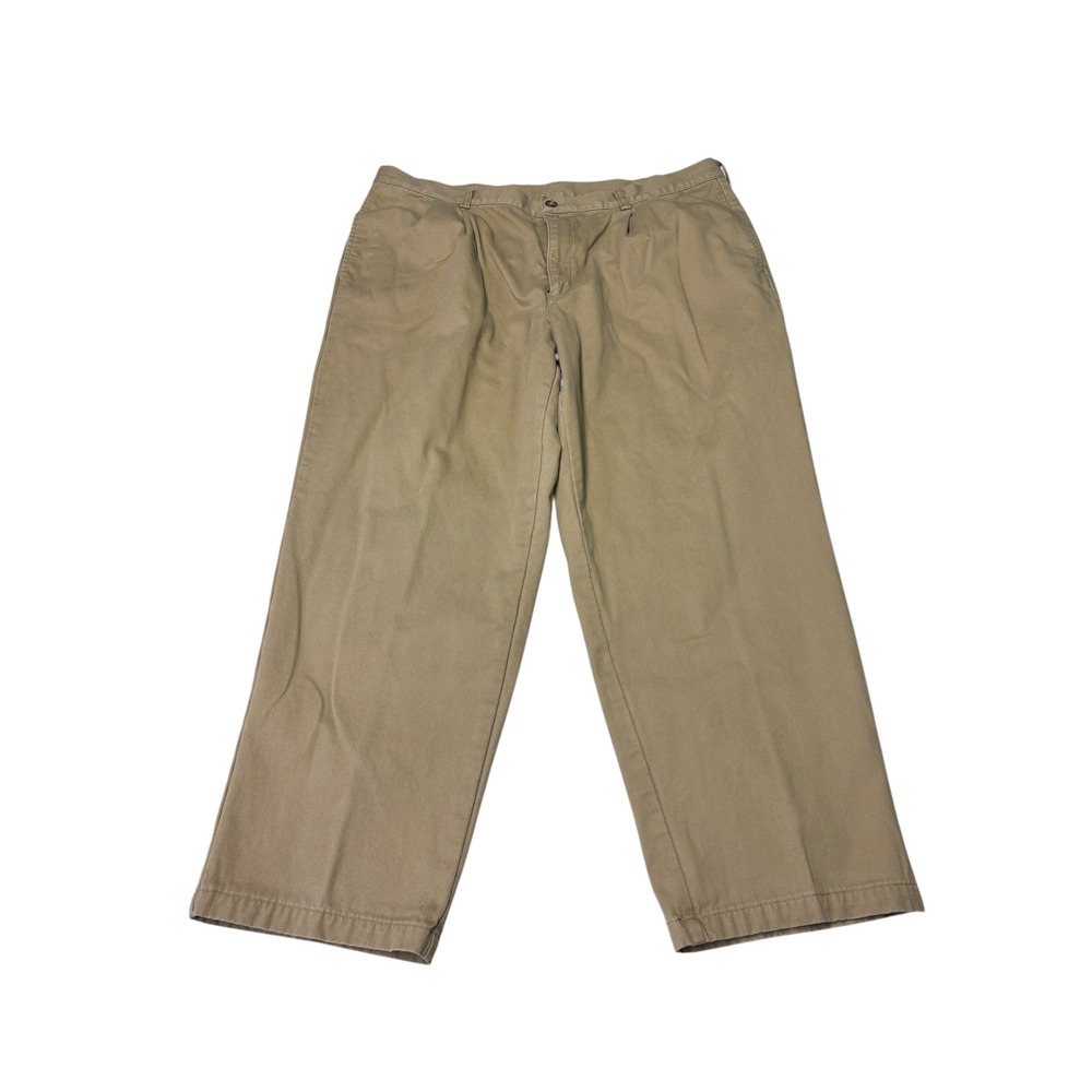 LL Bean Mens Natural Fit Flannel Lined Chino Pants Khaki Tan 42x29‎